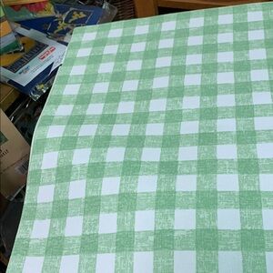 Green and White Checkered table runner